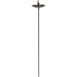 Clayre & Eef Vogelbad  14x13x86 cm Bruin Ijzer Rond Vogeldrinkbak