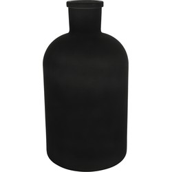Countryfield vaas - mat zwart - glas - apotheker fles - D14 x H27 cm - Vazen