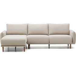 Kave Home - 3-zitsbank Carlota met chaise longue rechts/links beige 262 cm