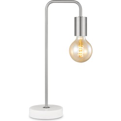 Moderne Zandnikkel Tafellamp - 20.3 x 10 x 40 cm - Ontworpen voor gebruik in slaapkamers en studeerkamer - met Schakelaar - E27 Bedlamp - Lichtbron niet inbegrepen