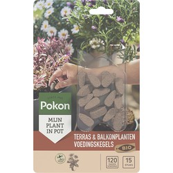 Bio Terras & Balkonplanten voeding 15 langwerkende kegels - Pokon