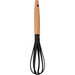 Kinvara Kook/keuken gerei - garde/opklopper - zwart/bruin - kunststof/hout - 31 cm - Keuken gardes