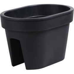 Prosperplast Balkon plantenpot - antraciet - 40 x 27 x 25 cm - Plantenpotten