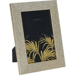 Fotolijstje - goudkleurig - glitter - hout - voor foto van 10 x 15 cm - Fotolijsten