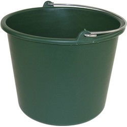 PlasticForte Emmer - groen - kunststof - met hengsel - 12 liter - Emmers