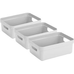 Sunware Opbergbox - 6x - kunststof - wit - 9 liter - Opbergbox