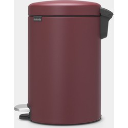 NewIcon Pedal Bin, 12 litre, Soft Closing, Plastic Inner Bucket - Mineral Windsor Red