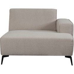 LABEL51 Bank Nero - Naturel - Boucle - Longchair Arm Rechts Voorstaand