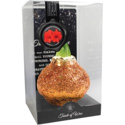 Luxe Bloembol Rode Amaryllis Wax kaarsvet Glitter Oranje cadeauverpakking 'Plastic' Kebol