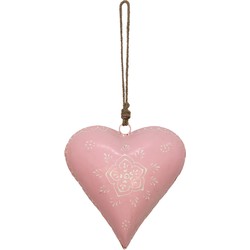 Clayre & Eef Hanger Hart 20x6x20 cm Roze Ijzer Woondecoratie