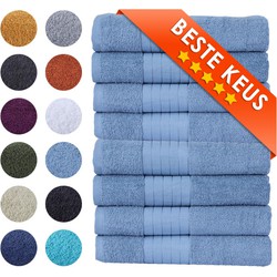 Zavelo Luxe Handdoeken - Hotelkwaliteit  - Badhanddoeken - 50x100 cm - 8 Stuks - IJsblauw