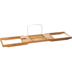 Luxe bamboe badplank uitschuifbaar/verstelbaar 70-105 x 22 x 4 cm - Badplanken