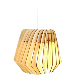 Spin M houten hanglamp medium - met koordset wit - Ø 37 cm