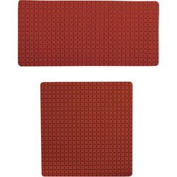 MSV Douche/bad anti-slip matten set badkamer - rubber - 2x stuks - terracotta - 2 formaten - Badmatjes