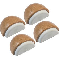 AMIG Deurstop/deurmagneet - 4x - D48mm - zelfklevend - beuken - houtA  - Deurstoppers