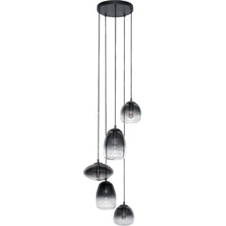 AnLi Style Hanglamp 5L getrapt mix glass shaded
