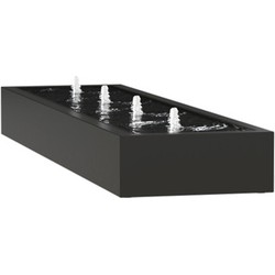 Adezz Watertafel met 4 fonteinen van aluminium 400 x 100 x 40 cm