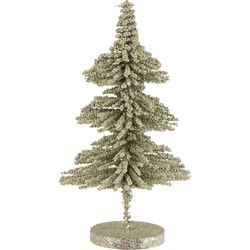 J-line - Kerstboom Deco Plastiek Bolletjes Glitter Licht Groen Small - 22x22x40cm