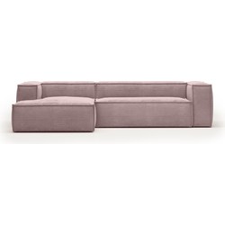 Kave Home - 3-zitsbank Blok corduroy roze met chaise longue links 300 cm