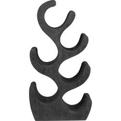 MUST Living Wine rack Grape medium,50x25x14 cm, 6 bottles, suar wood black, with natural cracks