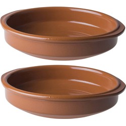 6x Tapas schaaltjes terracotta 20 x 4,5 cm - Serveerschalen