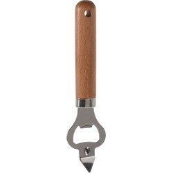 Keukengerei flesopener RVS steel en houten handvat 17 cm - Flesopeners