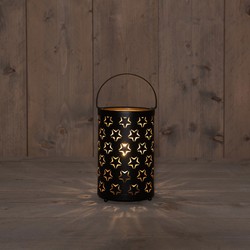 B.O.T. Indoor Blackgold Lantern 12X 19 cm Star Pattern