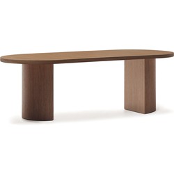 Kave Home - Tafel Nealy van walnootfineer met een natuurlijke afwerking 240 x 100 cm