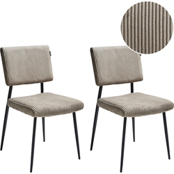 STURGIS - Eetkamerstoel set van 2 - Taupe - Corduroy