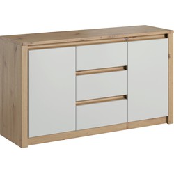 Meubella Dressoir Melody - Wit - Eiken - 140 cm