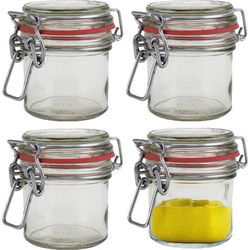 Weckpot/inmaakpot - 12x - glas - 100 ml - beugelsluiting - transparant - Weckpotten