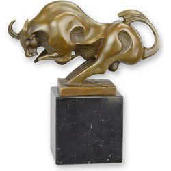 A MODERNIST BRONZE SCULPTURE OF A BULL