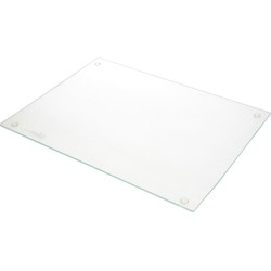 Zeller Snijplank met anti slip siliconen noppen - glas - 30 x 40 cm - serveerplank - Snijplanken