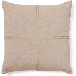 Kave Home - Kussenhoes Sulken van beige katoen met een beige stiksel 45 x 45 cm