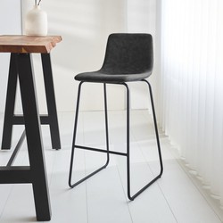 Industriële Barkruk Antraciet Brentt - Zithoogte 76 cm - Zonder Armleuningen