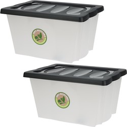 4x Stuks Opberg boxen/dozen - kunststof - 20 liter - 43 x 33 x 24 cm - Opbergbox