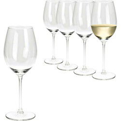 Wijnglazen set - 8x stuks - glas - transparant - 410 ml - Wijnglazen