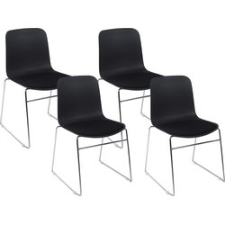 Beliani NULATO - Eetkamerstoel-Zwart-Polyester