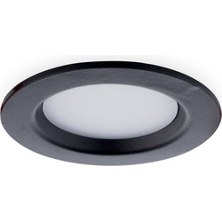 Groenovatie LED Paneel Plafondlamp 7W, Rond ⌀11cm, Warm Wit, Inbouw, Zwart