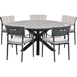 Garden Impressions Dane tuinset 6-delig - Duuk tuintafel Ø150 cm