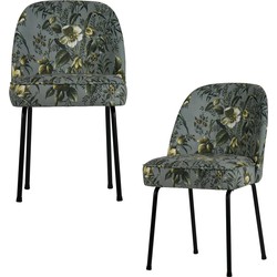 BePureHome Vogue Eetkamerstoelen - Fluweel - Poppy Grijs - Set van 2