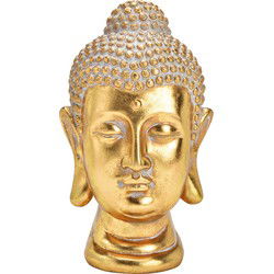 Buddha hoofd van poly, goud (B/H/D) 19x30x17cm