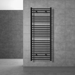 Badkamerradiator Sahara 600x1500 mm zwart mat recht met zijaansluiting LuxeBath