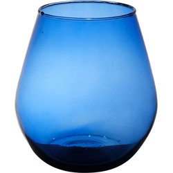 Hakbijl Glass Bloemenvaas Billy - transparant blauw - eco glas - D25 x H30 cm - bol vaas - Vazen