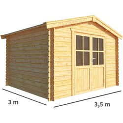 Tuinhuisje Blokhut Fenna 350 cm bij 300 cm diep Zadeldak