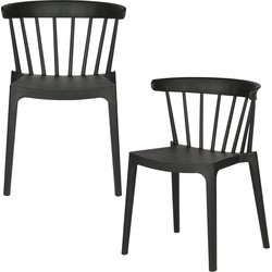 WOOOD Bliss Tuinstoelen - Kunststof - Zwart - Set van 2