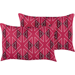 MEZZANO - Tuinkussen set van 2 - Fuchsiapaars - 40 x 60 cm - Polyester