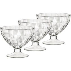 Bormioli Rocco ijcoupes/ijsjes/dessert serveer schaaltjes - set 12x stuks - bewerkt glas - 360 ml - IJscoupes