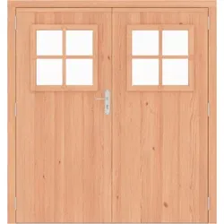 Dubbele deur 4-ruits douglas, 190 x 202 cm