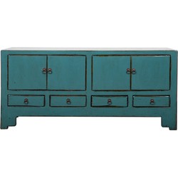 Fine Asianliving Antieke Chinese TV Meubel Teal High Gloss
